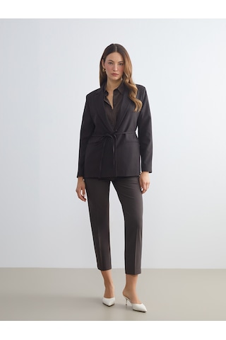 Lcwaıkıkı Classic Kahverengi Beli Kuşaklı Kadın Blazer Ceket