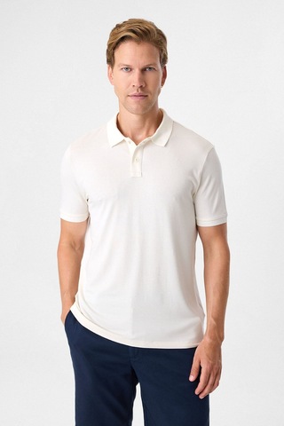 Back And Bond Beyaz Regular Fit Polo Yaka Tişört