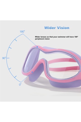 Xindoker Yetişkinler İçin Geniş Görünümlü, Su Geçirmez, Sislenmeyen, Pembe Yüzme Gözlüğü - Erkek & Kadın İçin Stüdyo Stili Yüzme Ve Dalış Gözlüğü Pembe