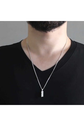 Mevlevi Tasarım 925 Ayar Gümüş Cevşen Kolye (429361081)