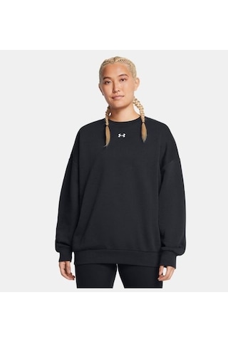 Ua Rival Fleece Os Crew Kadın Sweatshirt 1386463-001 SiYAH
