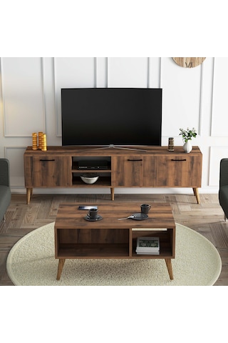 Set 1583-2072 Exxen 180 Cm Tv Ünitesi + Exxen Orta Sehpa - Hat Rengi
