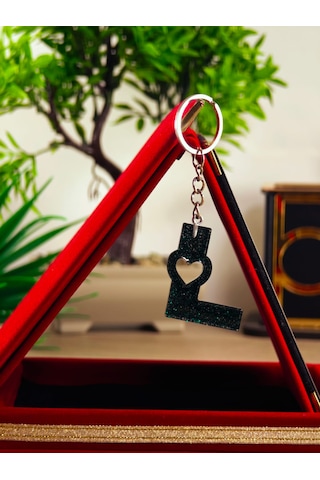 Harfli Anahtarlık Epoksi Kişiye Özel Yapım El Yapımı Harf Anahtarlık Kalp Model Özel Tasarım Hediyelik Ürün Kalp Desenli Simli Anahtarlık Bakır