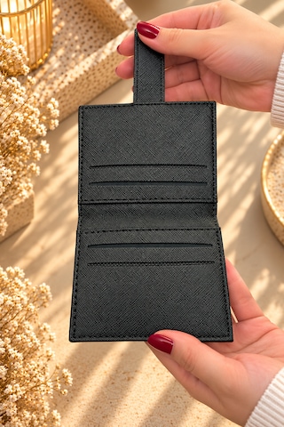 Elpida Bags Kadın Parıltılı Simli Çok Bölmeli Çıtçıtlı Kartlık & Cüzdan