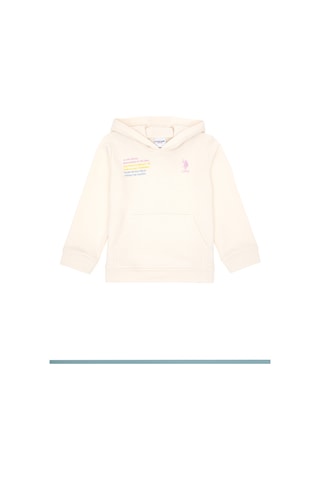 U.S. Polo Assn. Kız Çocuk Krem Kapüşonlu Sweatshirt 50290725-VR071
