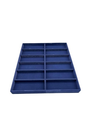 Yerli Üretim Havana Model Süet Kumaş Lacivert Renk 38 Cm / 36 Cm Gözlük Sergileme Çekmece Içi Stand Çok Renkli