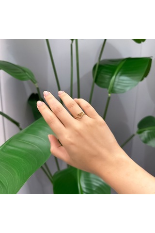 14k Altın İkili Kalp Yüzük