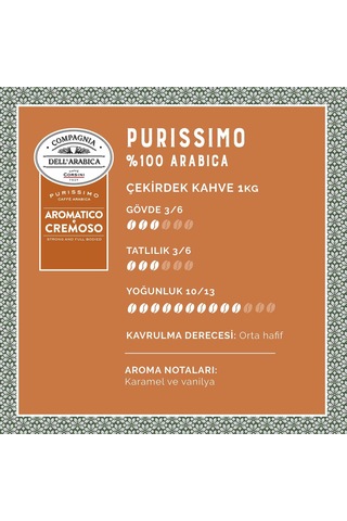 Caffe Corsini Purissimo %100 Arabica Çekirdek Kahve 1 KG