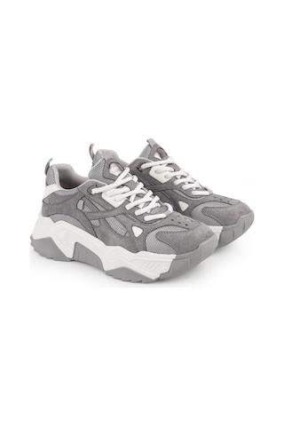 Libero L083.65137 Gri Hakiki Deri Kadın Sneaker Yüksek Tabanlı Rahat Spor Ayakkabı Gri