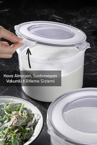 Meleni Home Vakum Kapaklı Yoğurt Kefir Mayalama Kabı Sızdırmaz Contalı Saklama Kabı 2.5 L