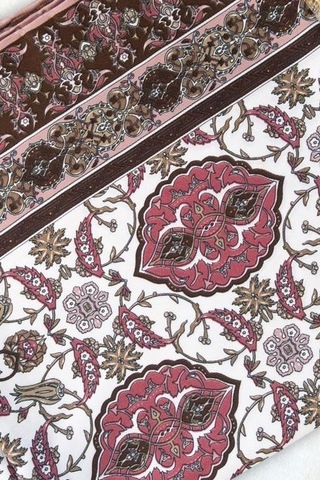 İpekçe Eşarp İp Rayon 100 100 Desenli - Pembe Pembe - Çok Renkli