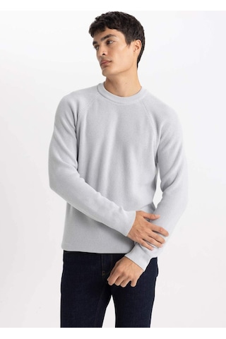 DeFacto Standart Fit Normal Kesim Bisiklet Yaka Basic Düz Triko Kazak A8458AX24SPGR184