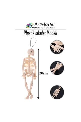İskelet Modeli Plastik 20 Cm 1 Adet Silikon İnsan İskeleti Plastik İsket Modeli Silikon İskelet Deneyi Araba Süsü