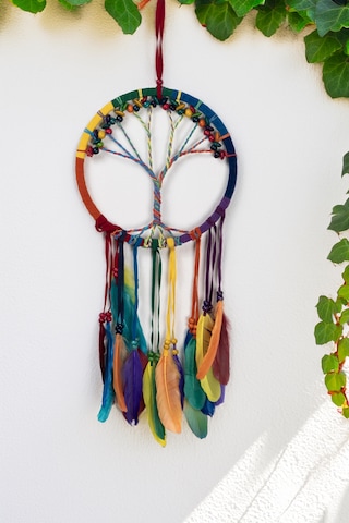 İlhamın Ruhu Hayat Ağacı Temalı Renkli Düş Kapanı Dream Catcher