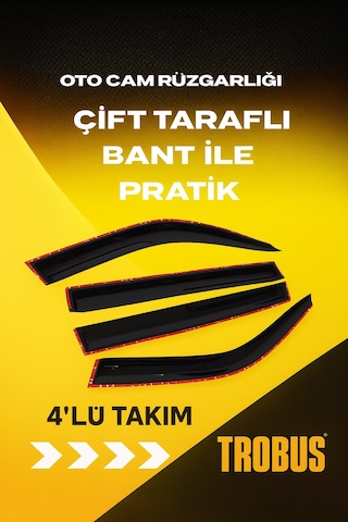 Renault Toros Sedan Tüm 4'lü Mügen Tip Cam Rüzgarlığı