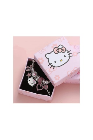 Lunarie Pembe Hello Kitty Figürlü Dolu Charm Kelepçe Bileklik Çok renkli