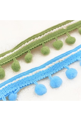 25 Adet Mzf3.5mq Ulusal Stil Kürk Top Dantel Kemer Dıy Giyim Aksesuarları, Uzunluk: 22.86m, Genişlik: 3.5cm Çimen Yeşili