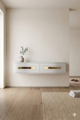 Da1220bg Rany Dresuar , Antre Hol Rafı Beyaz-gold 120cm