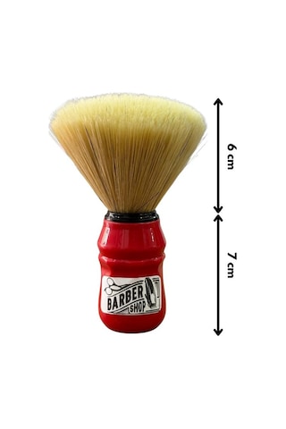 Emre Fırça Plastik Saplı Premium Sentetik Sakal Fırçası Kırmızı