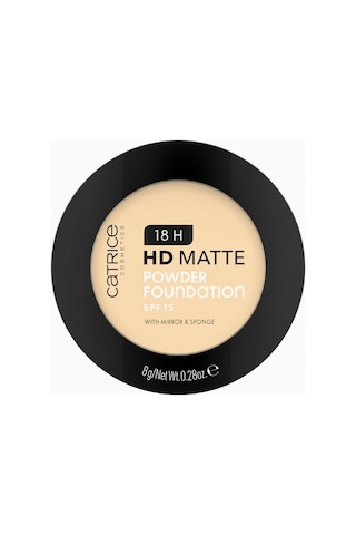 Catrice 18h Hd Mat Pudra Fondöten Uzun Ömürlü, Spf 15, Matlaştırıcı, Vegan, 8 G 010 W
