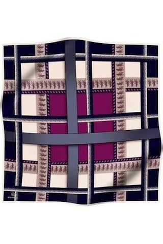 Vissona Tivil İpek Eşarp 17540 - 0026 - 0033 Lacivert Batik Desen lacivert