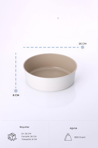 Neoflam Fika Alüminyum Döküm Yuvarlak Fırın Tepsisi Bej 26cm Krem