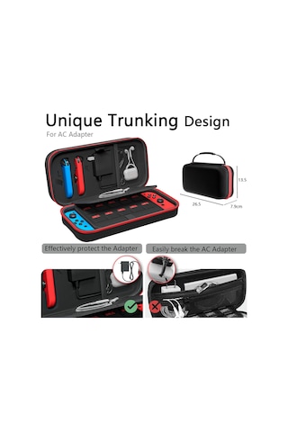 Carrying Case Compatible With Nintendo Switch/oled - Fit For Joycon And Ac Adapter, Portable Hard Shell Pouch Carrying T