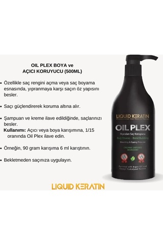 Oil Plex 500ml Saçı Yakmadan Açmak Için Oryalden Saç Koruyucu