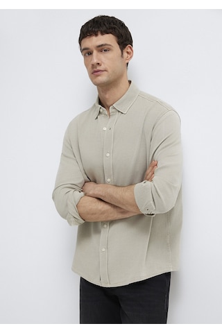 Mavi - Keten Karışımlı Yeşil Tencel Tm Liyosel Gömlek 0211482-70333 Yeşil