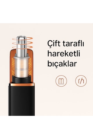 Akıllı Burun Kılı Kesme Makinesi Su Geçirmez, Çift Taraflı Bıçak, Güçlü Mikro Motor Pilli Pilli