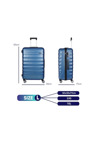 Vegmann Delphin Mavi Büyük Boy Valiz