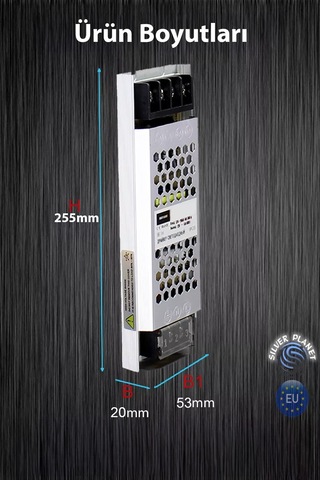 Şemalı 12v 33 Amper Ultra Slim Fansız Şerit Led Trafosu/driver