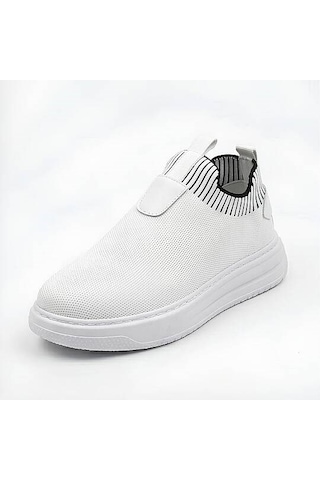 Daytex 1110 Erkek Slip-on - Full Triko Örgü Sneaker Beyaz