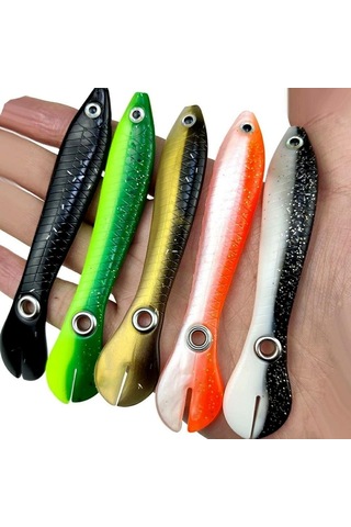 5 Adet/grup Yumuşak Balıkçılık Yem 6g 10 Cm Wobble Kuyruk Cazibesi Silikon Küçük Loach Yapay Yemler Bas Pike Balıkçılık Kanca Ve Kutu İle