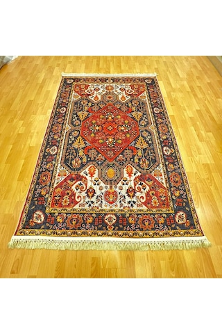 Madalyonlu Etnik Desenli 160 X 230 Cm Dijital Baskı Halı Kahverengi