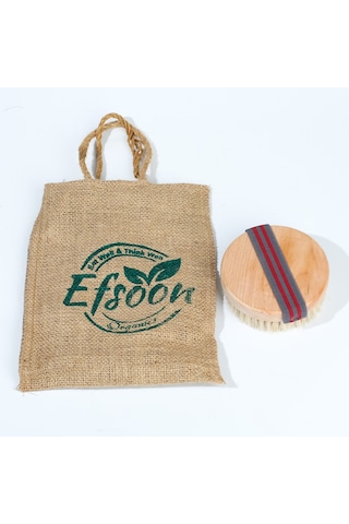 Efsoon Organics Yuvarlak Doğal At Kılı Selülit Fırçası