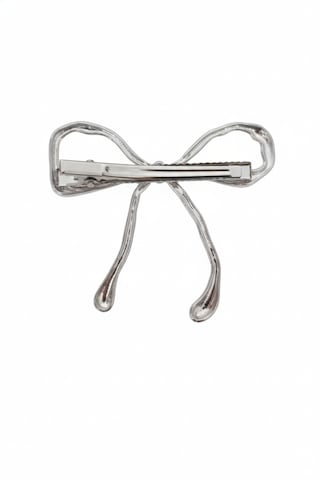 Kurdele Şeklinde Metal Toka, Metal Klipsli Fiyonk Toka Gümüş