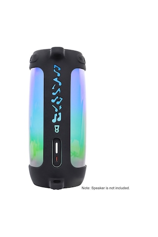 Novahub Jbl Pulse 4 İçin Silikon Bluetooth Hoparlör Kılıfı, Omuz Askılı Ve Tırmanma Kancalı, Siyah