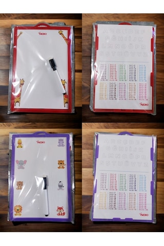 2 Adet Çift Taraflı Yazı Tahtası En:17cm Boy:26cm Sert Yaz-sil Karton Malzeme Plastik Çerçeve Mor