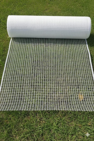 Plastik Beyaz Dekoratif Bahçe Çiti Perde Balkon Filesi 20 Mm Göz Kedi Filesi Kümes Filesi Çiti
