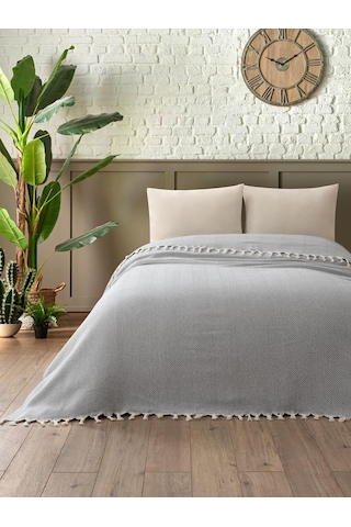 Battaniye Pamuk Miren 180x200 Cm Gri