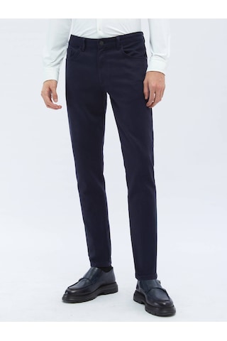 Kip Lacivert Dokuma Slim Fit Casual Pamuk Karışımlı Pantolon 400053 Lacivert