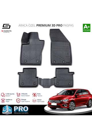 S-dizayn Fiat Egea Hb 3d Pro Havuzlu Paspas 2015 Üzeri A+ Kalite