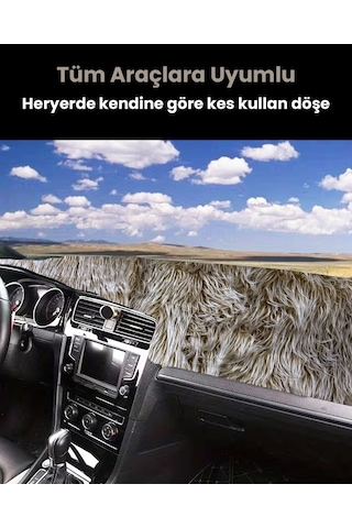 Pelüş Torpido Koruma Örtüsü Uzun Tüylü Kahverengi
