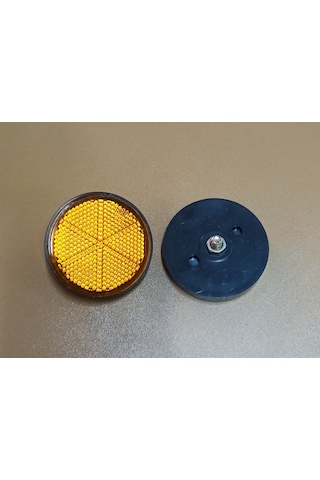 Yuvarlak Sarı Reflektör 2 Adet 6mm Vidalı