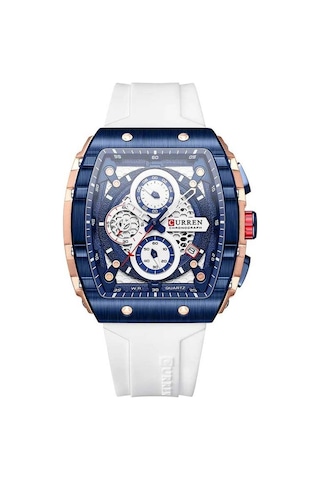 Curren 8442 Beyaz Erkek Kol Saati