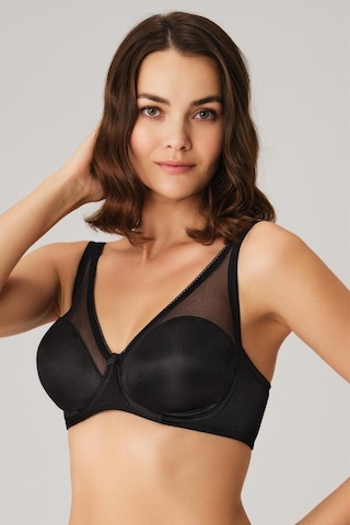 Balenli Desteksiz Dolgusuz Toparlayıcı Günlük Klasik Küçültücü Sütyen Siyah