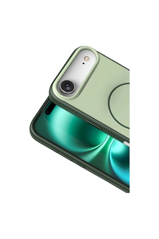 Gld-spt- Newface Apple Uyumlu iPhone 17 Air Neva Magsafe Kapak - Koyu Yeşil