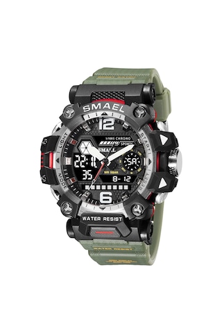 Tenfowee Smael 8072 Erkek Askeri Kol Saati - Luminous Su Geçirmez Kronograf Alarm Dış Mekan Taktik Saat