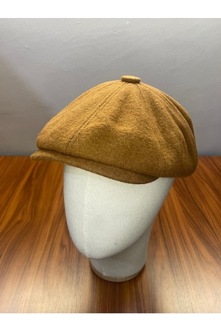 Hamze Peaky Blinders İngiliz Vintage Model Kışlık Kaşe Kasket Şapka Camel